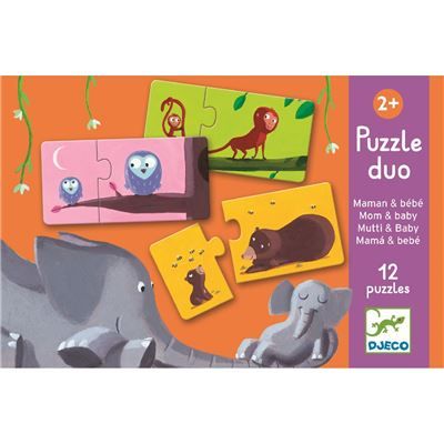 Duo Puzzle, 12x2 Teile, Mom and baby
